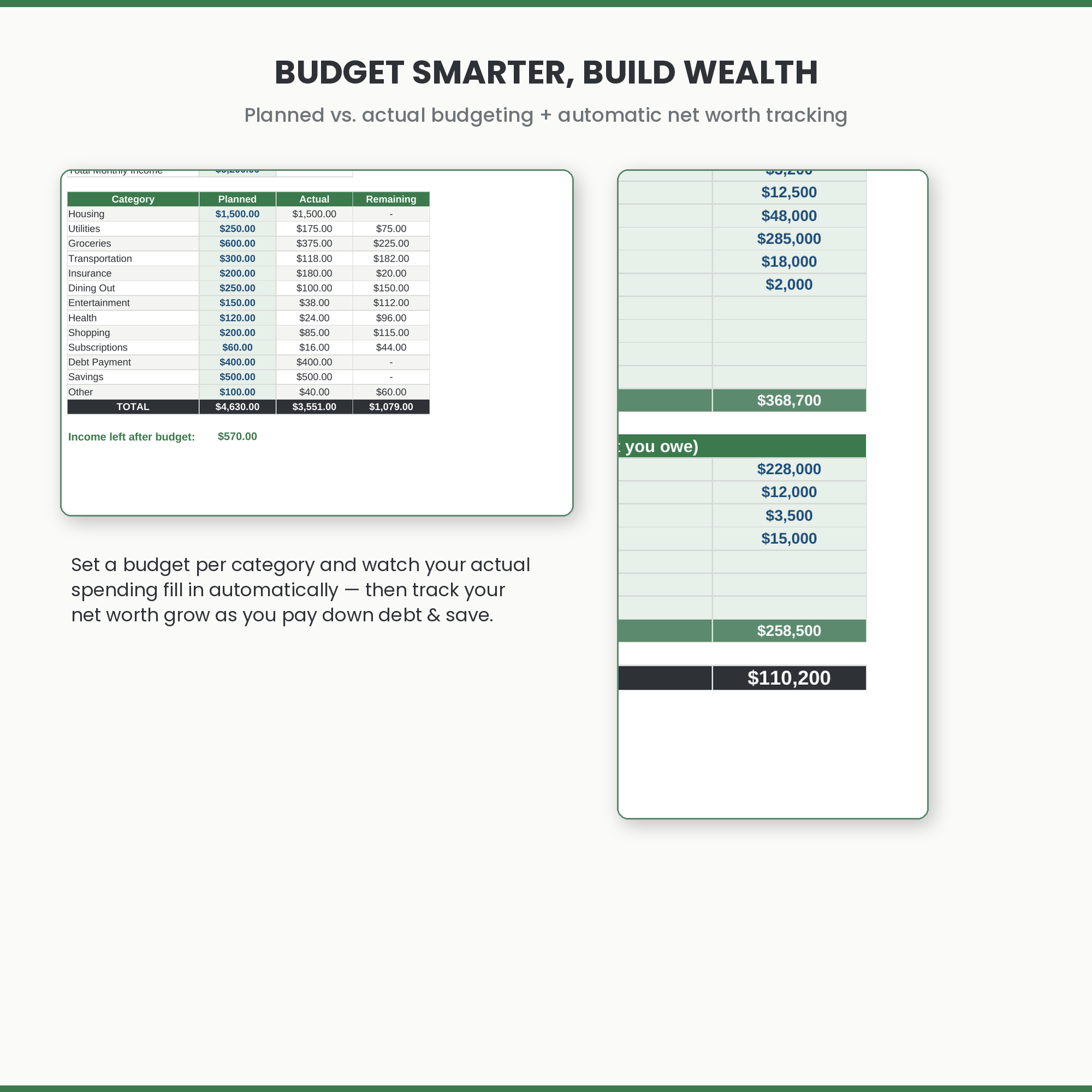 Budget Wealth Tracker